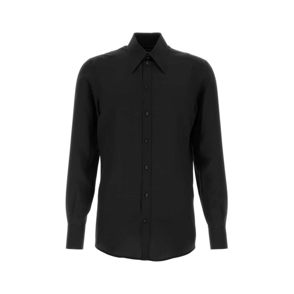 Dolce & Gabbana Men Black Crepe Shirt